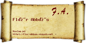 Flór Abbás névjegykártya